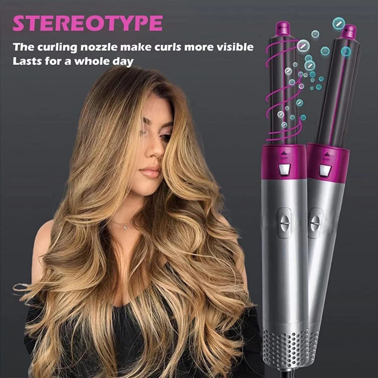 StyloPro 5-in-1 Hair Styler - 5 in 1 Multifunctional Hair Dryer Styling Tool, Detachable 5-in-1 Multi-Head Hot Air Comb, The Negative Ion Automatic Suction Hair Curler