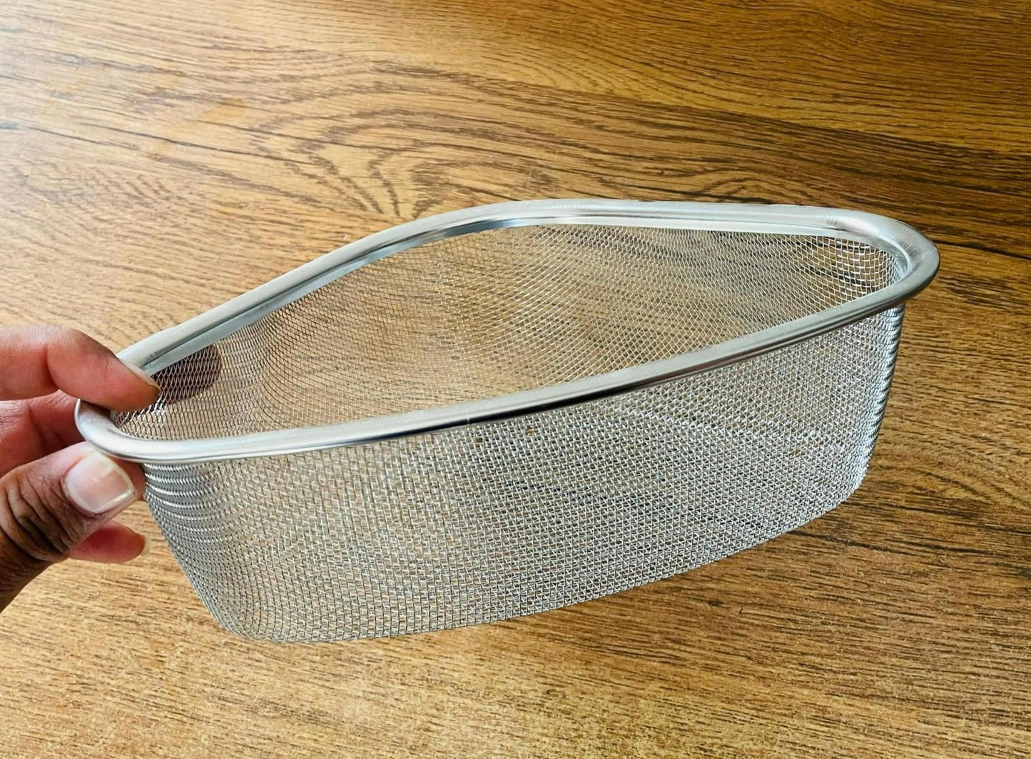 DrainEase Triangle - Kitchen Sink Drain Basket Triangle Shape Stainless Steel
