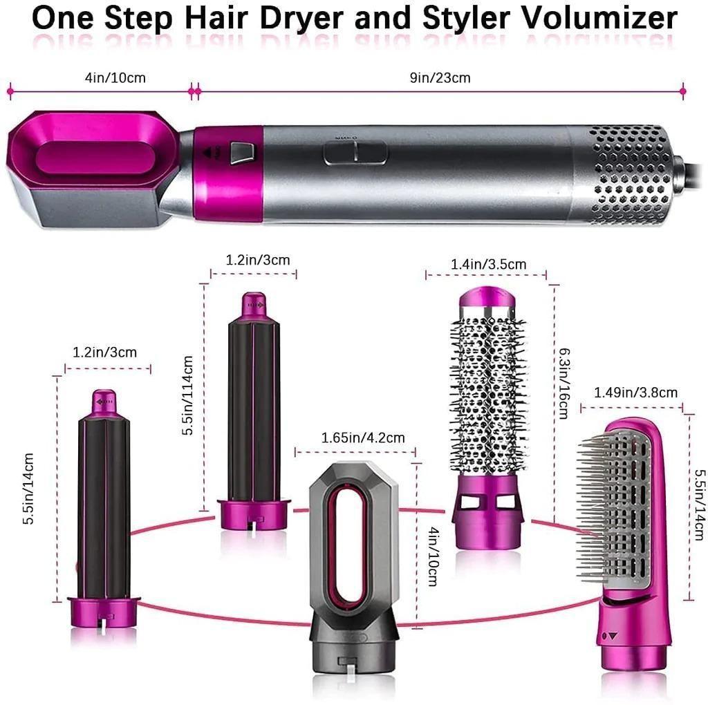 StyloPro 5-in-1 Hair Styler - 5 in 1 Multifunctional Hair Dryer Styling Tool, Detachable 5-in-1 Multi-Head Hot Air Comb, The Negative Ion Automatic Suction Hair Curler