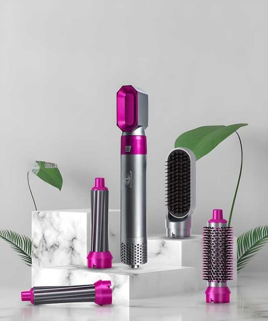 StyloPro 5-in-1 Hair Styler - 5 in 1 Multifunctional Hair Dryer Styling Tool, Detachable 5-in-1 Multi-Head Hot Air Comb, The Negative Ion Automatic Suction Hair Curler